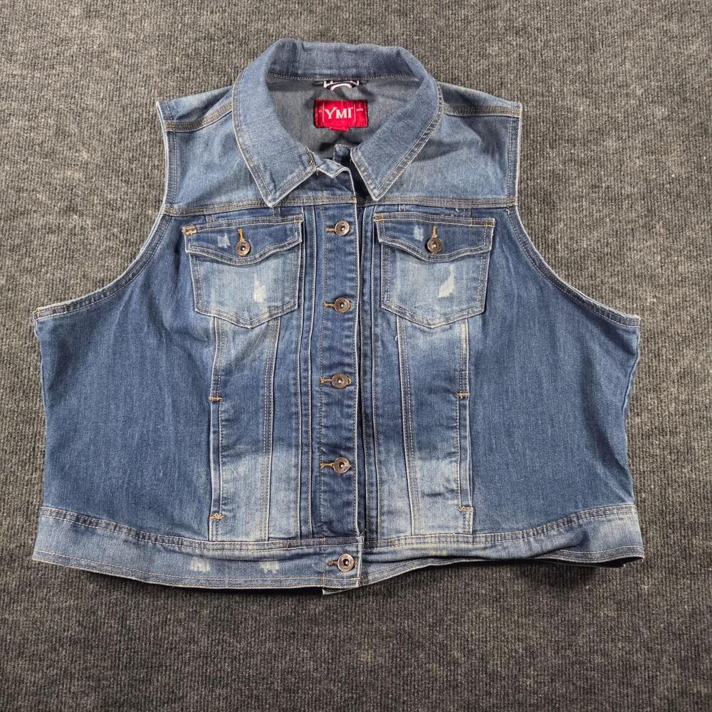 Ymi-jeans Women's Blue and Navy Gilet
